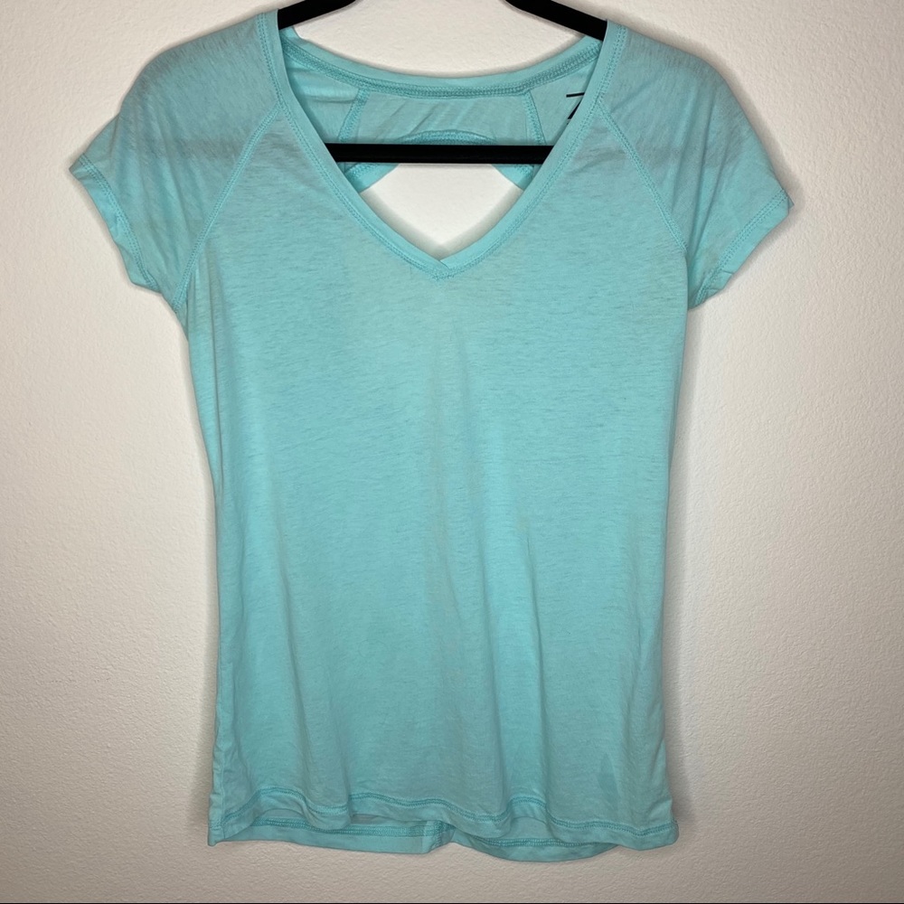 Blue Athletic Top with Cut-out on Back NWOT